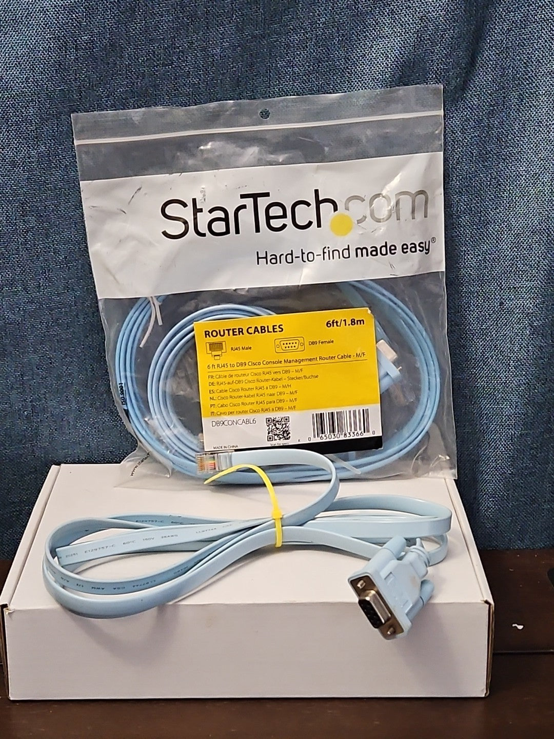 StarTech Cisco Console Cable 6ft | DB9 to RJ45 Management Router Switch | Blue