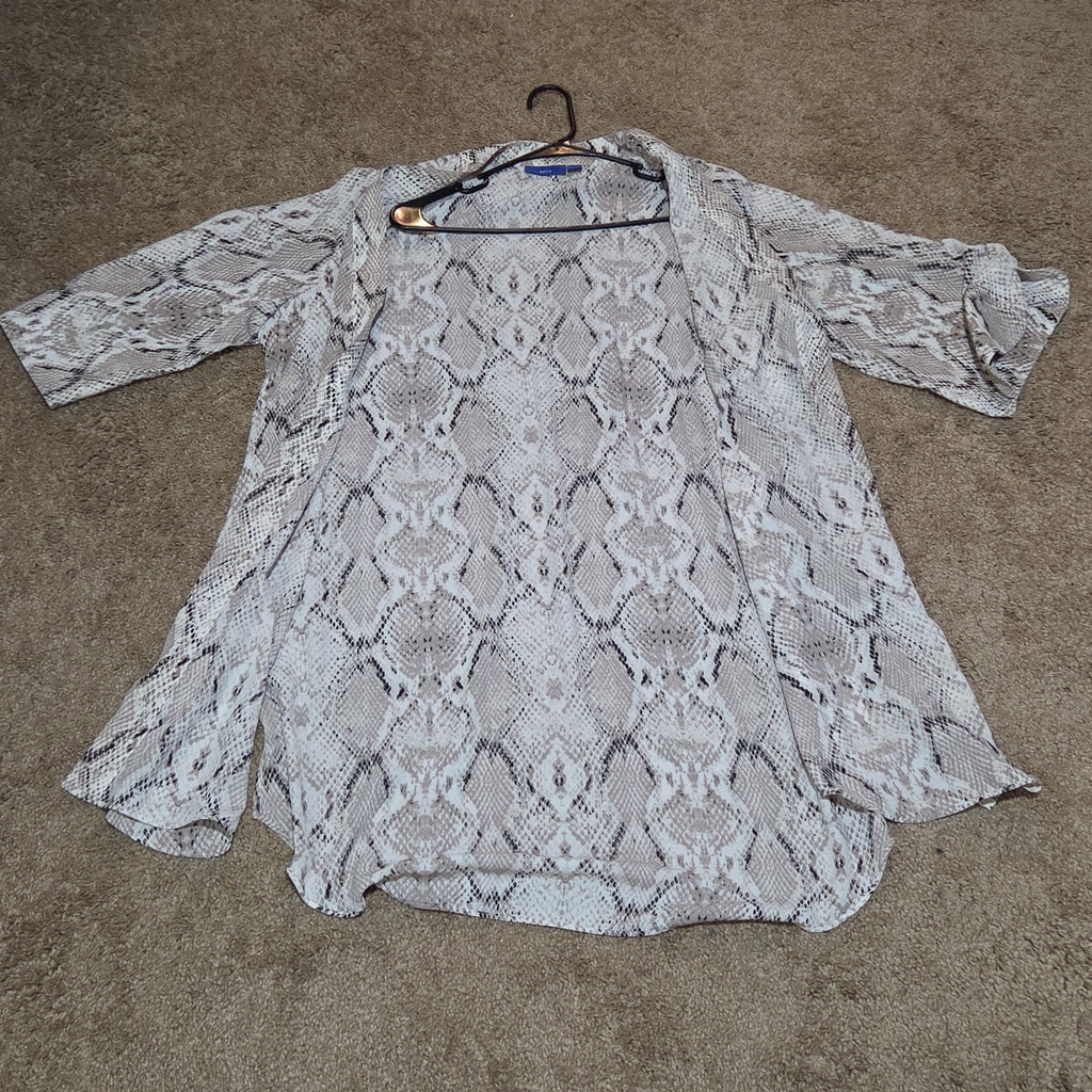 Apt 9 Snakeskin Kimono Cardigan Animal Print Top L/XL Gently Worn RN 73277