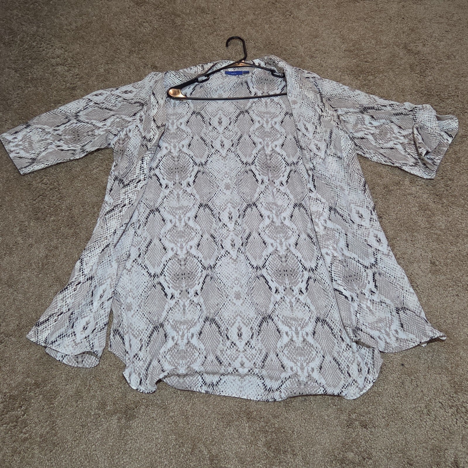 Apt 9 Snakeskin Kimono Cardigan Animal Print Top L/XL Gently Worn RN 73277