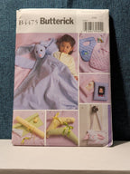 Butterick B4475 Pattern 2004 6 Baby Gifts Lovey Blanket Buddy Bib Hanger | UNCUT