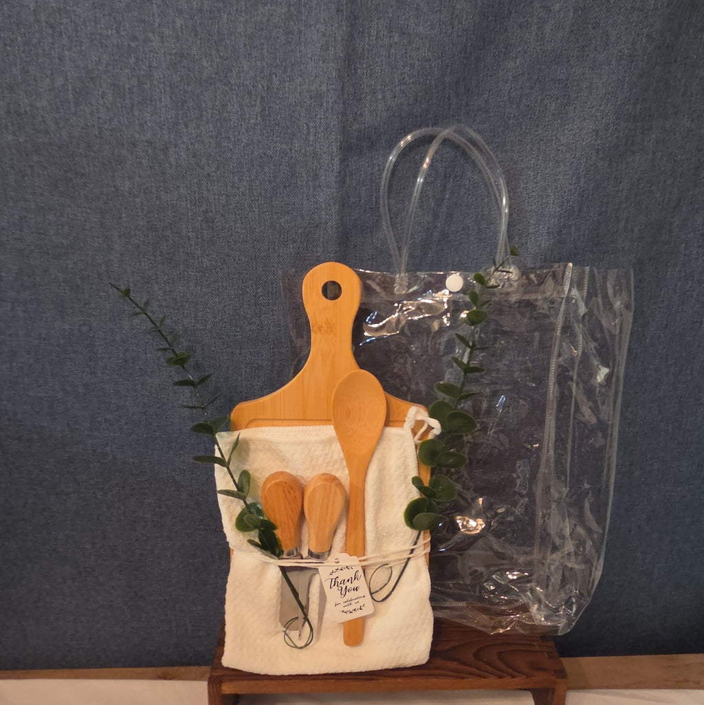 Natural Wood Charcuterie Board 6Pc Farmhouse