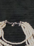 Multi Layered Faux Pearl Statement Necklace Coquette Vibe