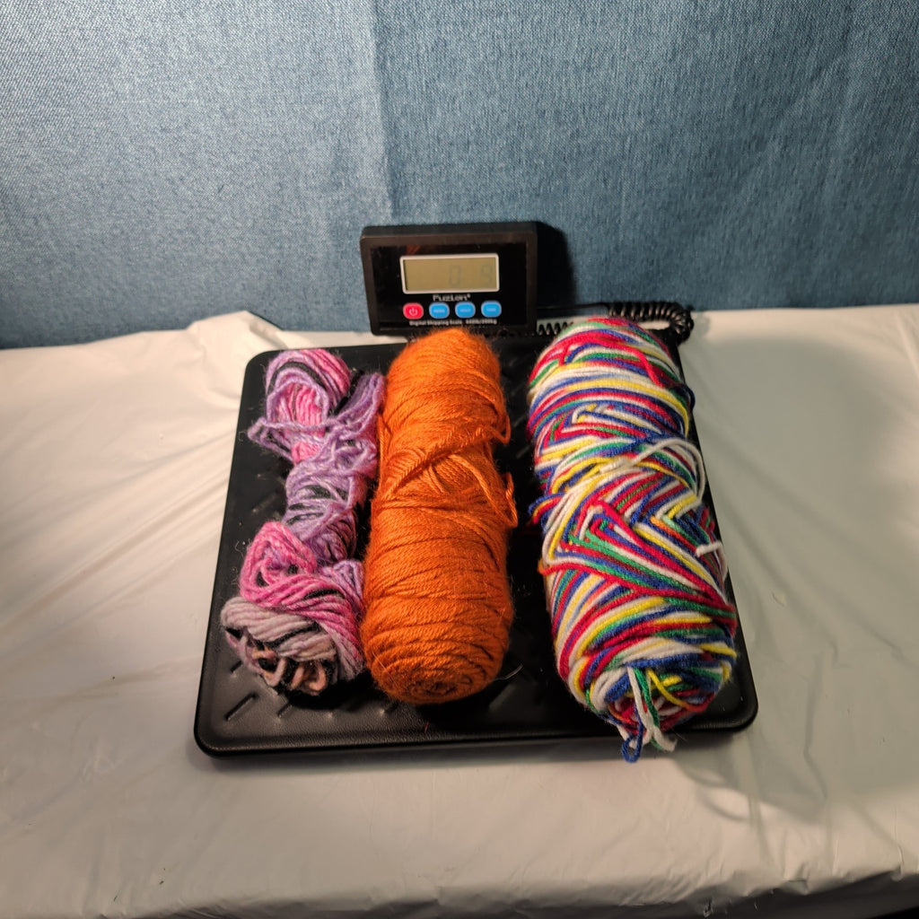 Assorted Yarn Set 9oz Mixed Rainbow Retro Stripe Orange Pink Purple 3 Skeins
