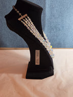Deltah 4-Strand Aurora Borealis Crystal Necklace Vintage Glam
