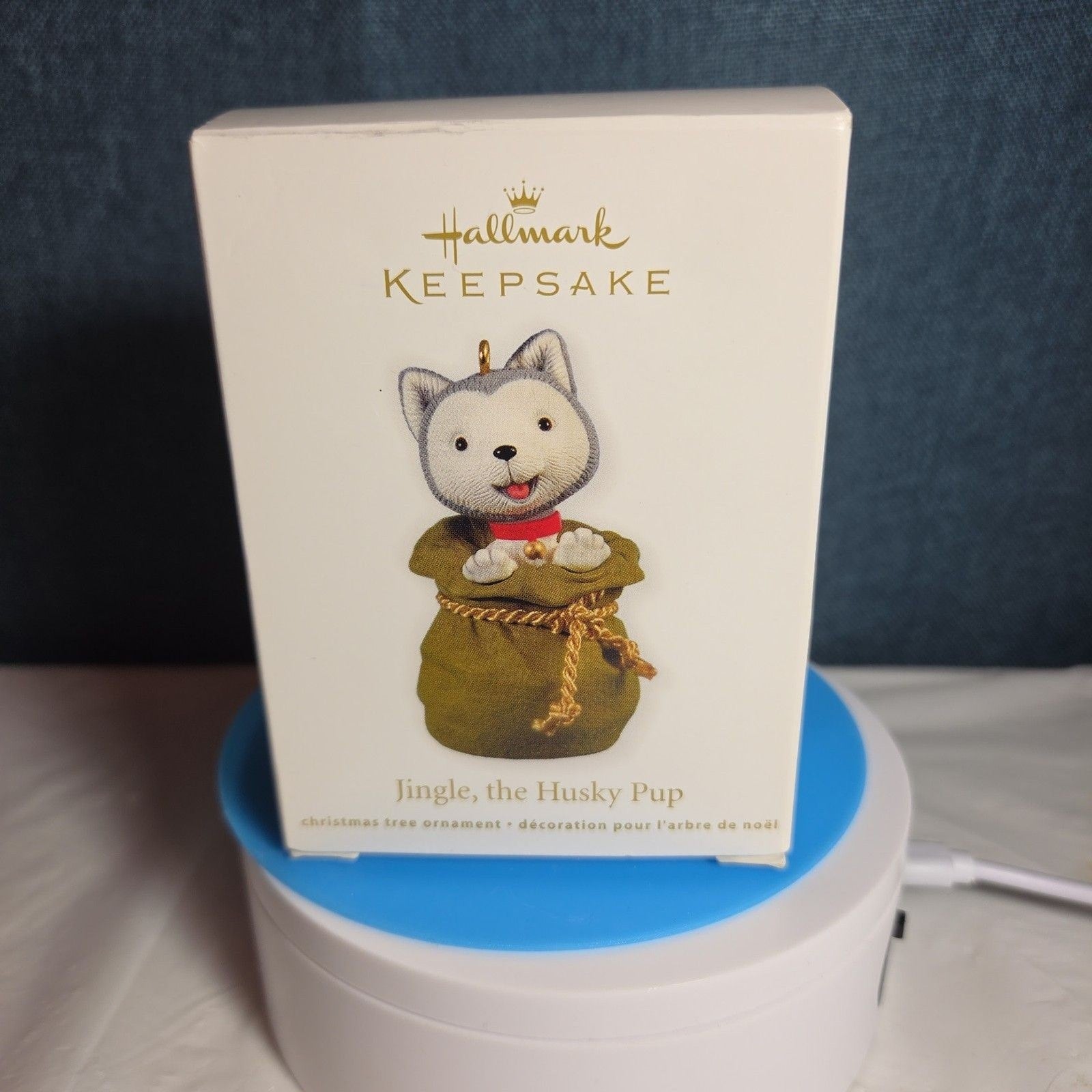 Hallmark Keepsake Jingle Husky Pup Sack Ornament 2011