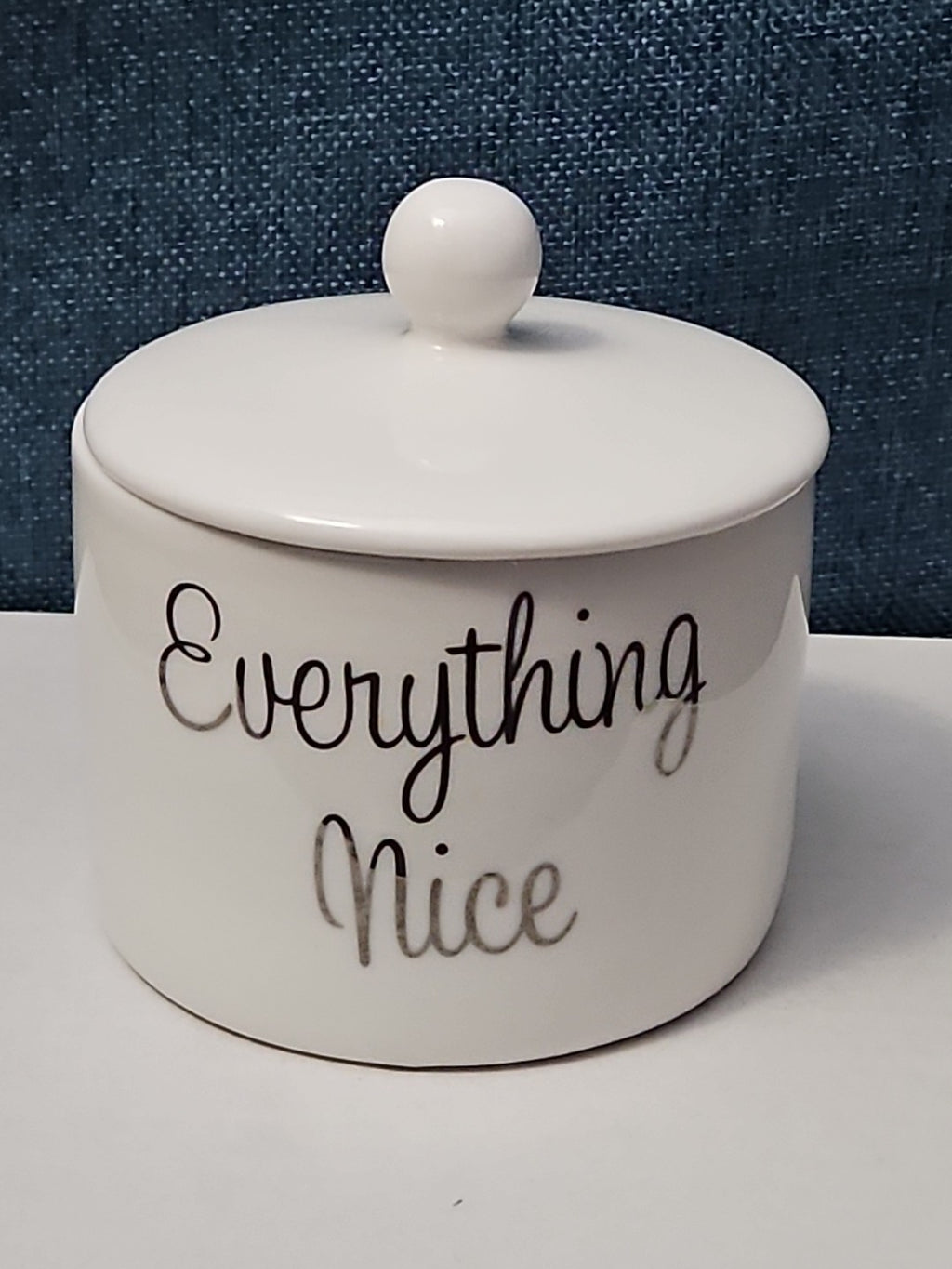 Ceramic Sugar Bowl with Lid | "Sugar & Spice"
