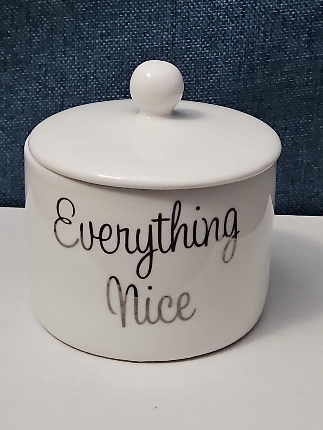 Ceramic Sugar Bowl with Lid | "Sugar & Spice"