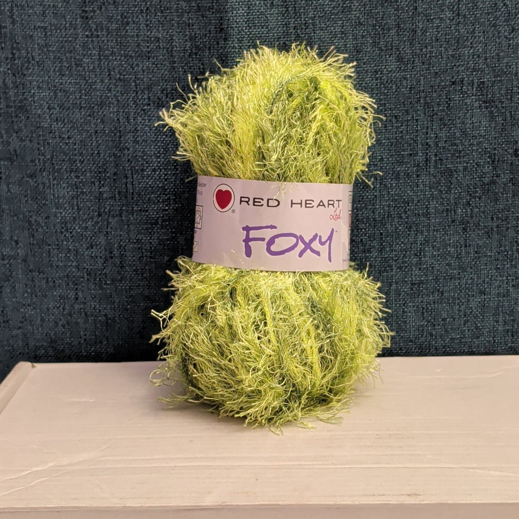 Red Heart Foxy Eyelash Yarn Lime Green