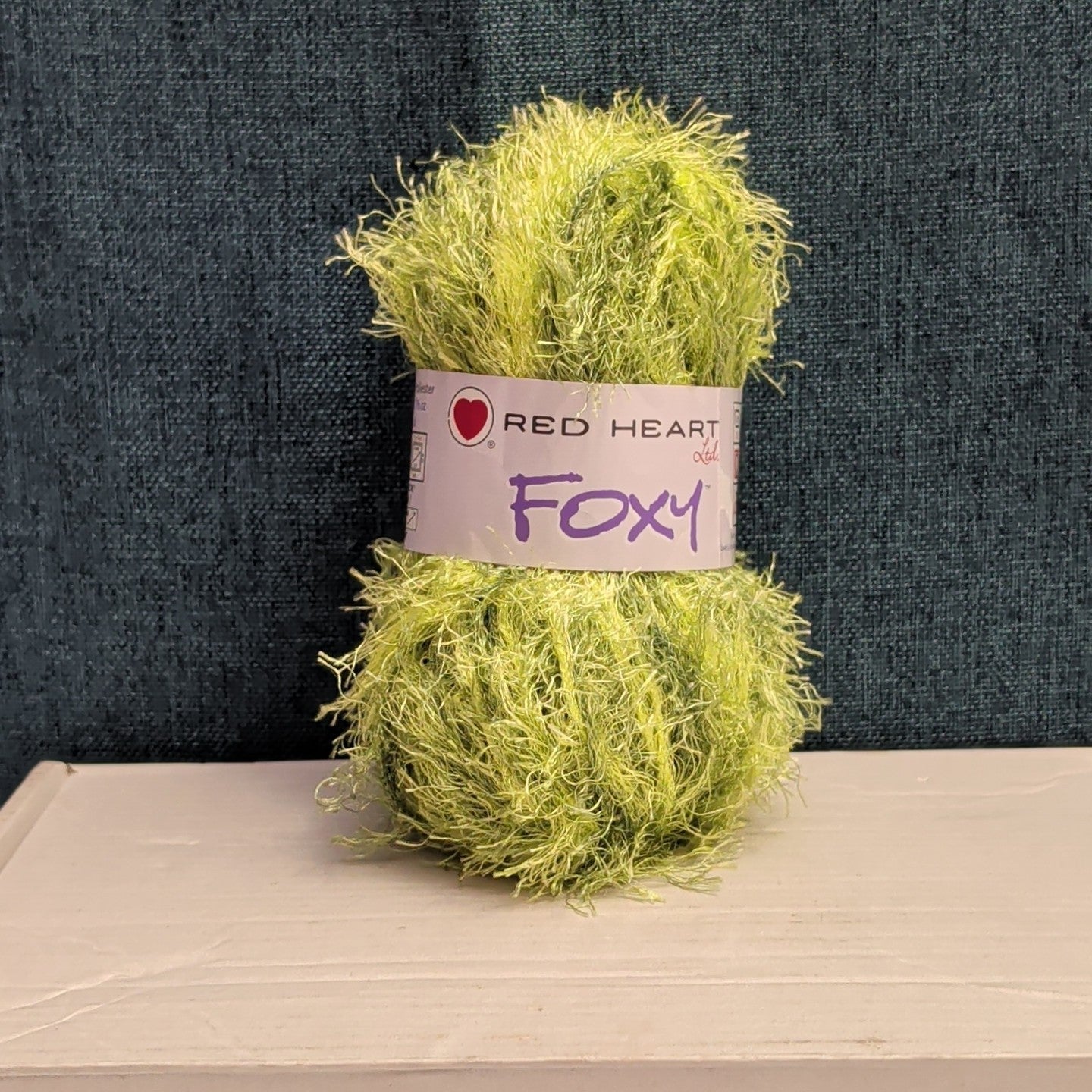 Red Heart Foxy Eyelash Yarn Lime Green