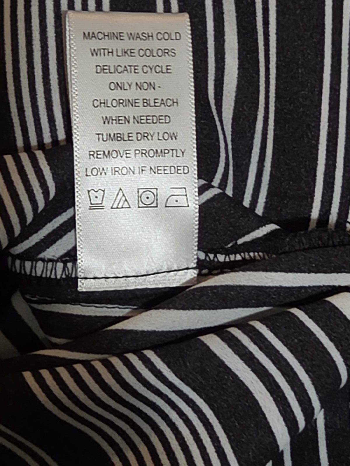 Counterparts Striped Blouse Women XL Black White Long Sleeve Top
