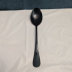 Set of 8 Black Stainless Steel Spoons 18/0 Modern Onyx Flatware Table Spoons Set