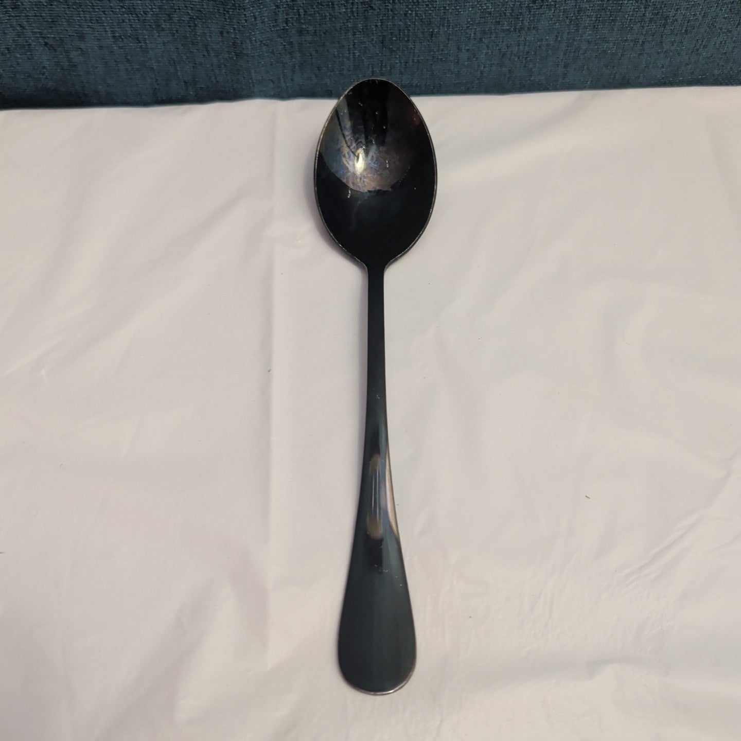 Set of 8 Black Stainless Steel Spoons 18/0 Modern Onyx Flatware Table Spoons Set