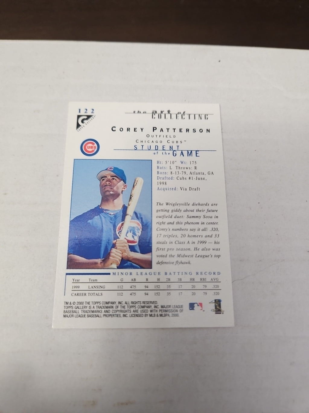 2000 Topps Gallery - Students of the Game Corey Patterson #122