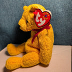 Ty Beanie Baby POOPSIE THE BEAR | 2001 Retired MWMT | Vintage Yellow Teddy Bear