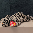 Ty Beanie Baby Blizzard White Tiger 1996 DOB Retired Stuffed Animal MWMT 04163