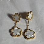 3PC Jewelry Set Black White Gold Tone Necklace Bracelet Earrings
