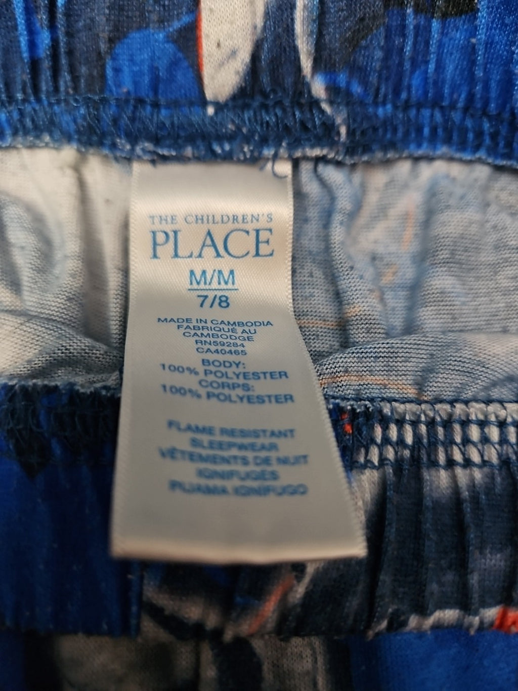 The Children's Place Boys Shark Sleep Shorts Size 7/8 Medium Blue Ocean Pajamas