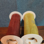 Deco Mesh Ribbon Lot 2 Maroon Gold Metallic Craft Destash