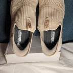 Skechers Mark Nason Slip Ins Wedge Crescent Taupe Knit Sneaker