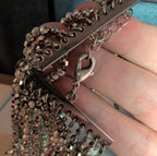 Multi Strand Silver Tone Beaded Statement Necklace Glam