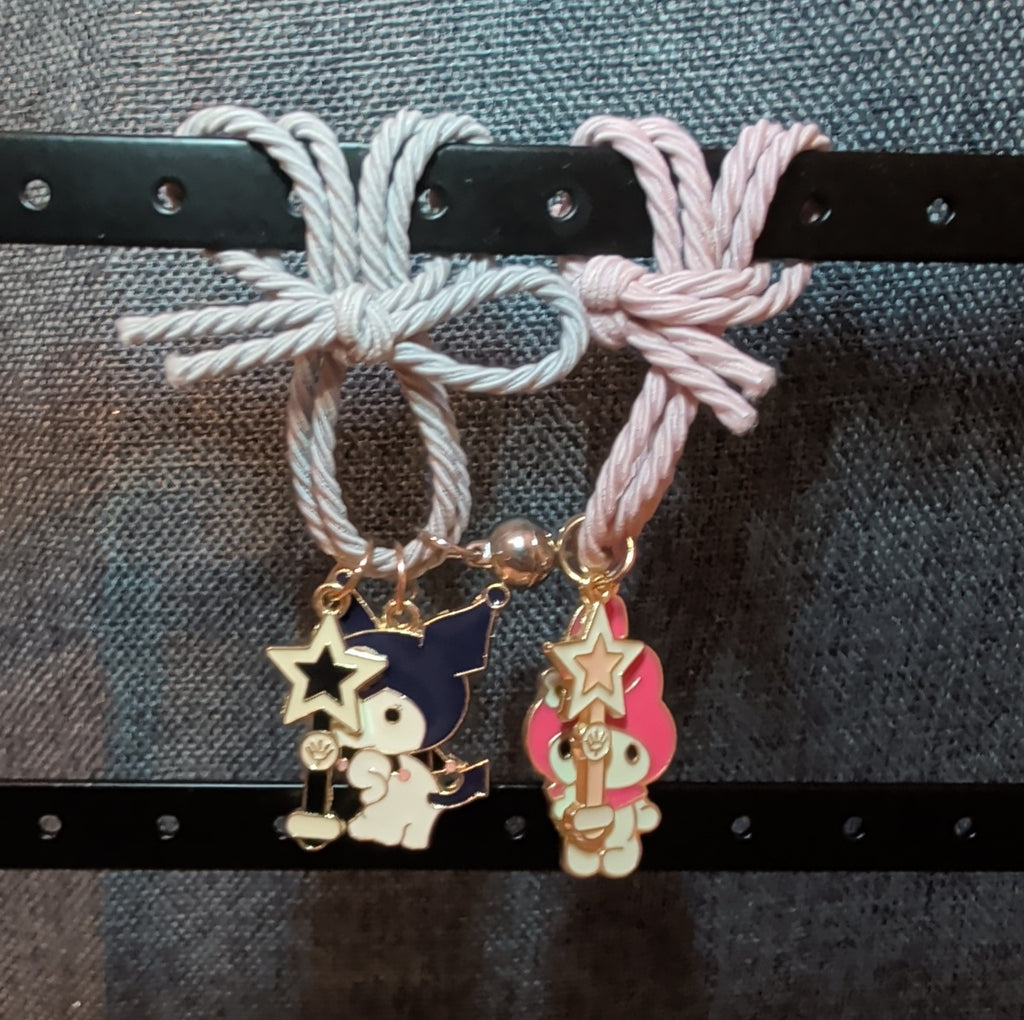 Kuromi My Melody Magnetic Friendship Bracelet Set Enamel Kawaii Y2K  OS