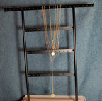 Layered Necklace Gold Tone Medallion Minimalist