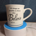 Home Essentials Believe Mark 9:23 White Ceramic Mug 12oz Inspirational