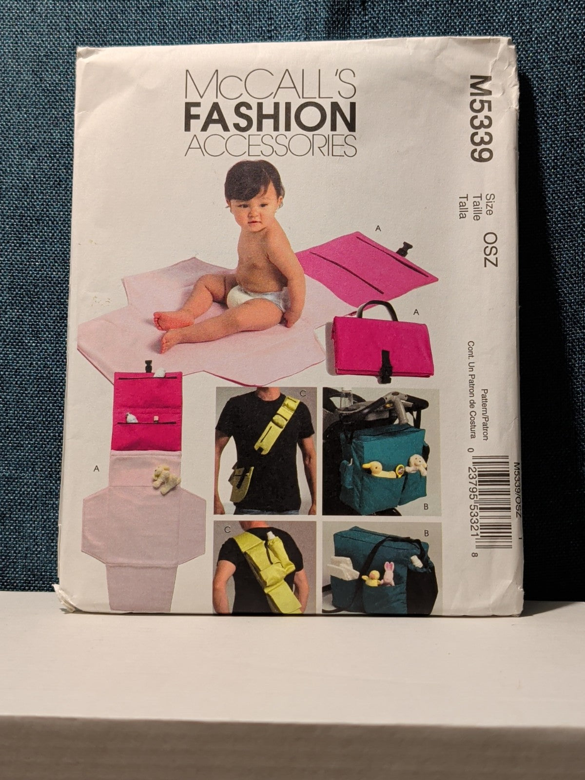 McCall's M5339 Diaper Bag Pattern 2007 Tote Changing Mat Bottle Bag UNCUT Kit