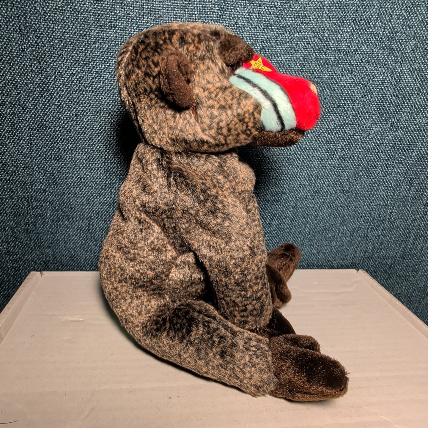 Cheeks Ty Beanie Baby 1999 Retired Baboon Monkey with Tag Protector NEW