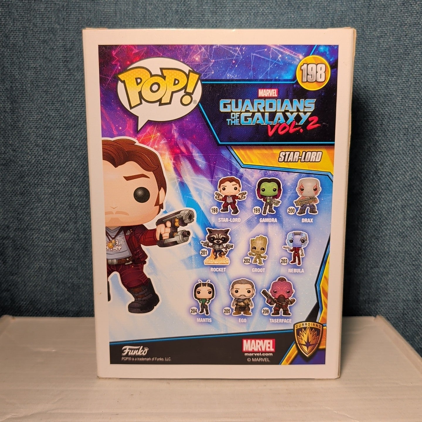 Funko Pop Star-Lord 198 Guardians of the Galaxy Vol2 Viny in Box with Protector 