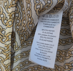 Michael Kors Blouse Gold Chain Link Print Wrap V-Neck Stretch Top L Gently Used