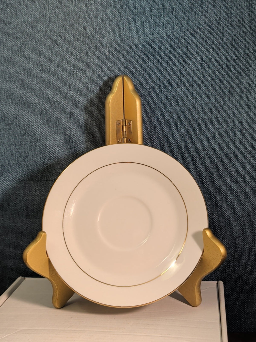 Home Essentials China Saucer Plate White with Gold Rim Individual Replacement