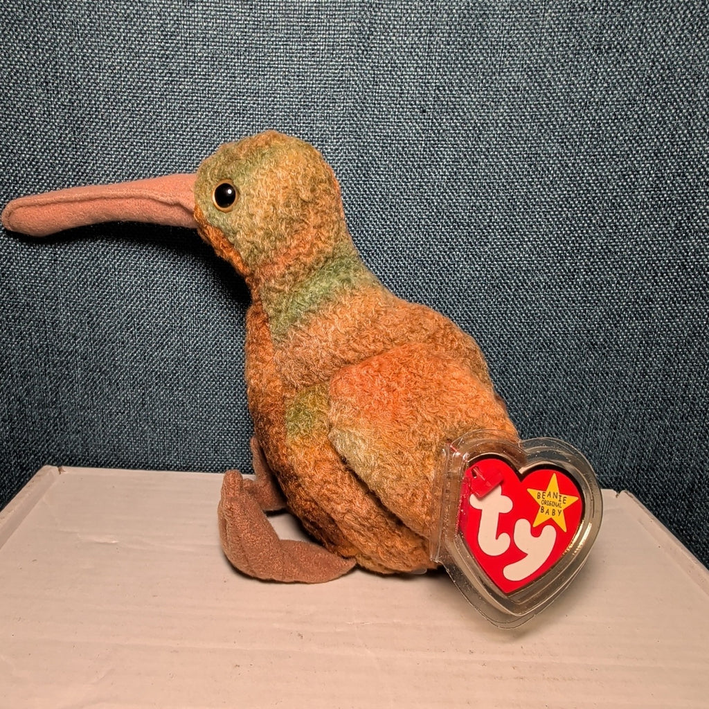 Beak Ty Beanie Baby 1998 Retired Kiwi Bird with Tag Protector Vintage Retired