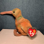 Beak Ty Beanie Baby 1998 Retired Kiwi Bird with Tag Protector Vintage Retired