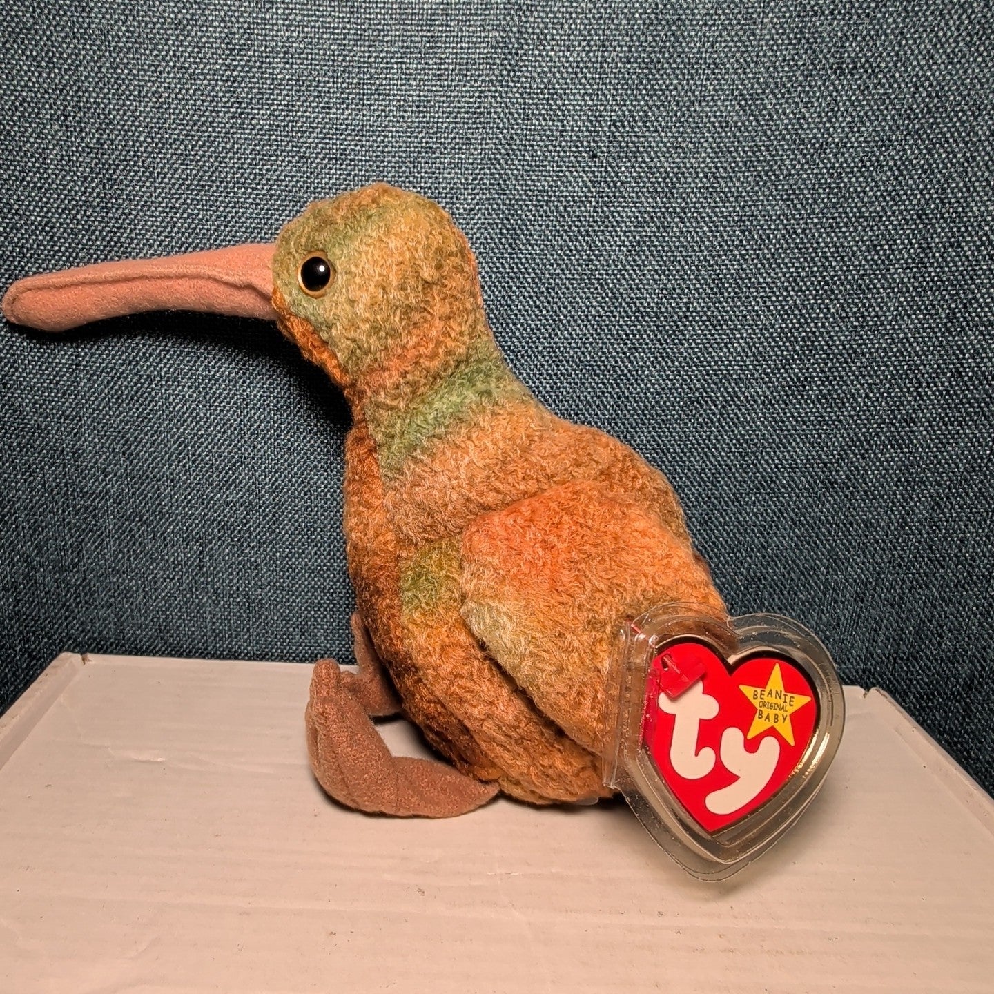 Beak Ty Beanie Baby 1998 Retired Kiwi Bird with Tag Protector Vintage Retired