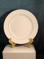 Home Essentials China Dinner Plate White with Gold Rim Individual Replacement