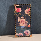 Luxury Trunk Rose Phone Case Gold Rivet Retro Cover