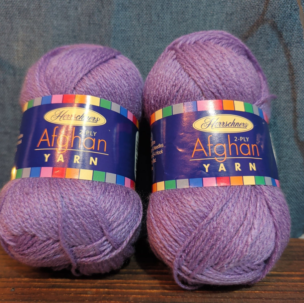 Herrschners Afghan Yarn 2 Ply Grape Frost Purple Acrylic 2 Skein