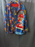 Nintendo Mario Kart Pajama Set Boys Size 6/7 Fleece Button Down 2-Piece PJs