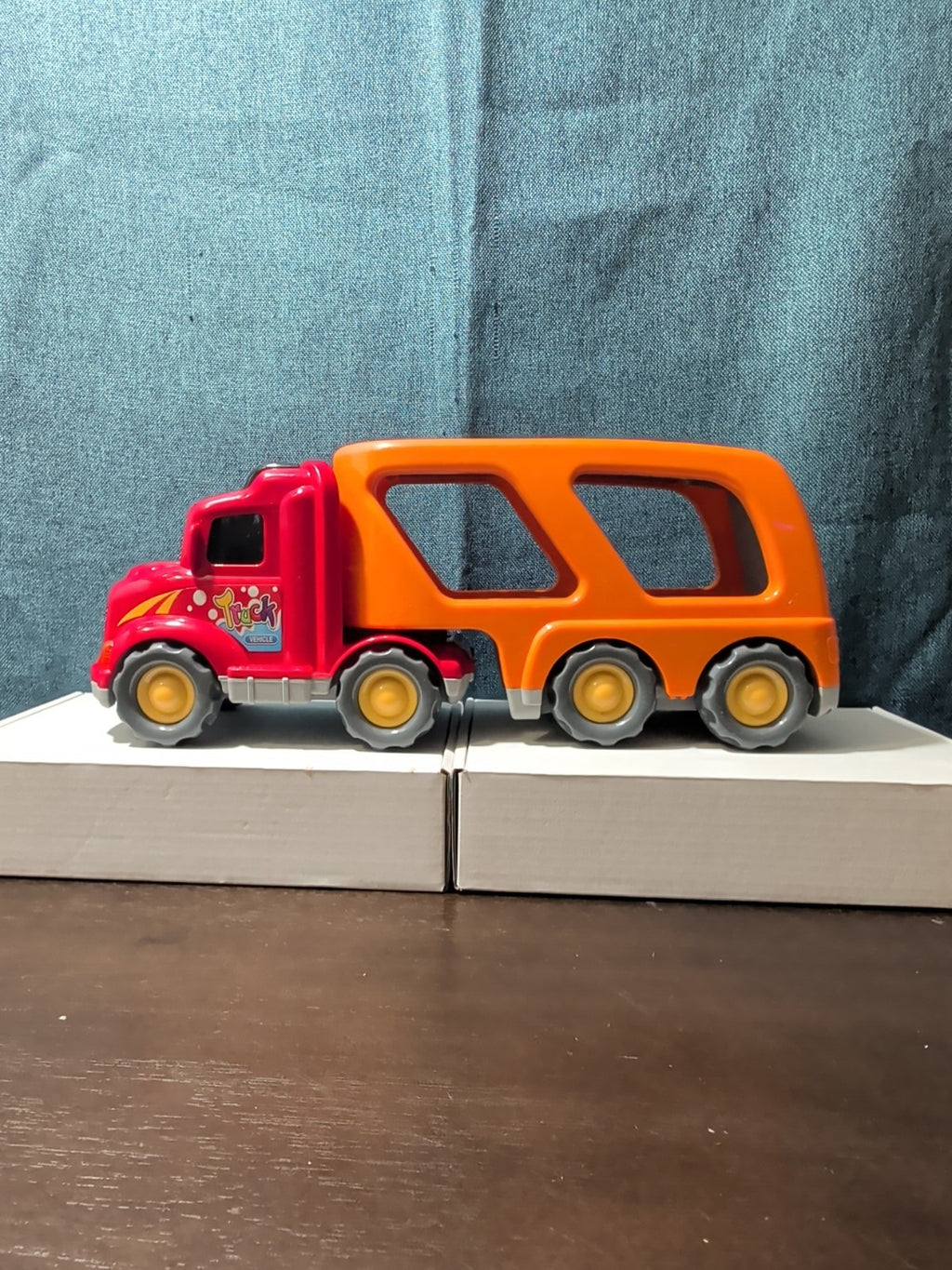 Big Toddler Semi Truck Car Hauler Toy Vehicle Lights & Sounds Transport Trailer