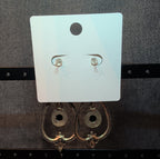 Melody Boho Western Dangle Earrings Gold Tone Black Bead Vintage Vibe