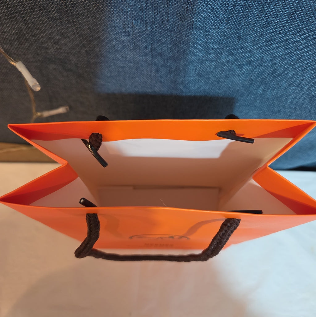 Hermes Small Orange Shopping Bag Authentic Paper Gift Tote Luxury Decor