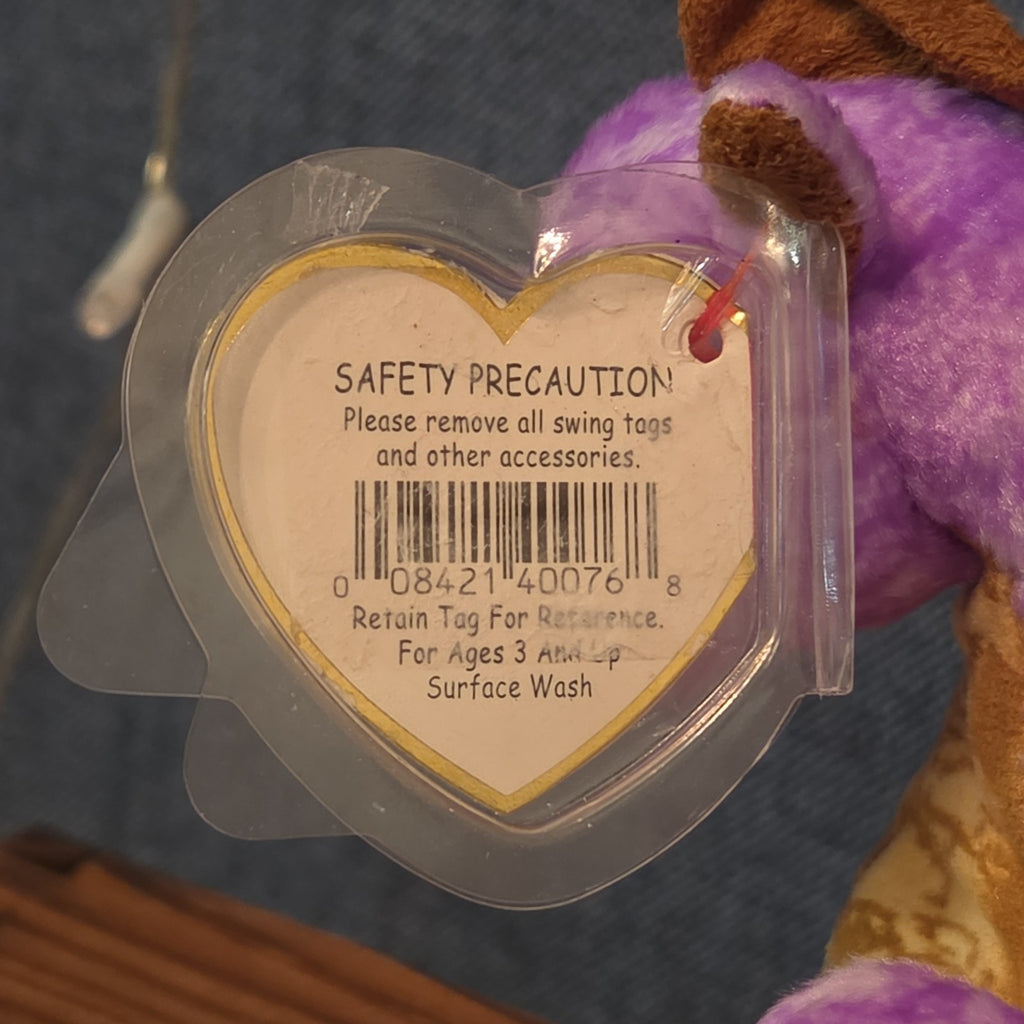 Ty Beanie Baby Legend Purple Dragon Plush Gold Wings 2003