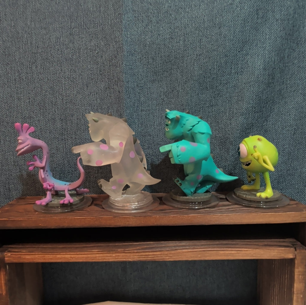 Disney Infinity Monsters Inc 4 Figure Lot Crystal Sulley Mike PVC Loose