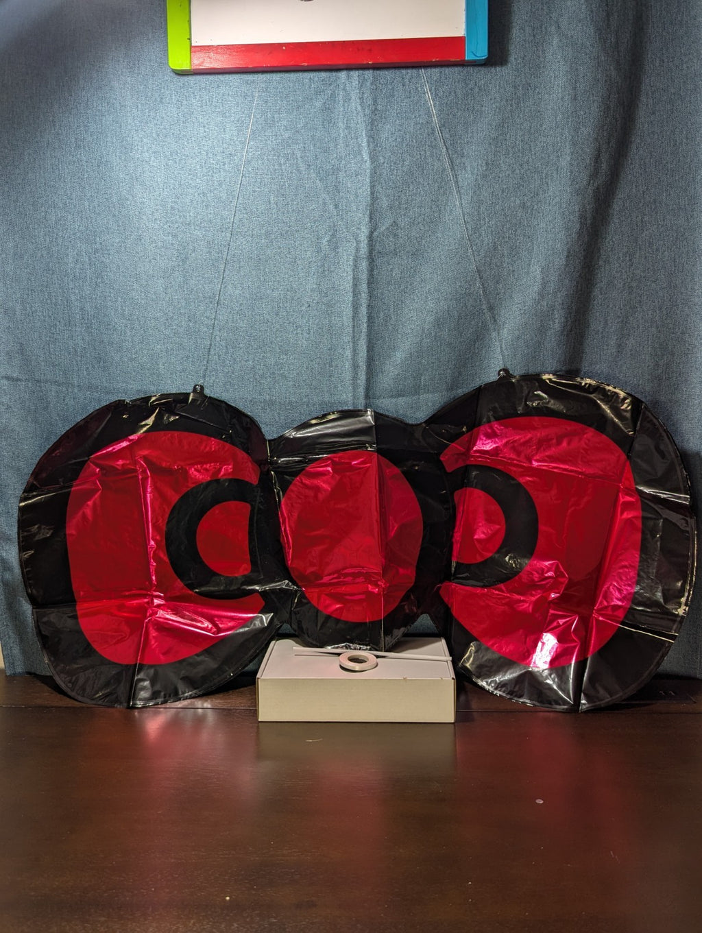 Set of 6 Giant Red Bow Foil Balloons | 34" Red & Black