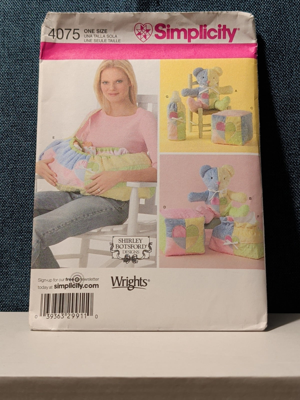 Simplicity 4075 Shirley Botsford Baby Accessories Pattern 2006 Diaper Bag UNCUT