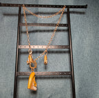 High Heel Shoe Pendant Necklace Gold Tone Rhinestone Y2K