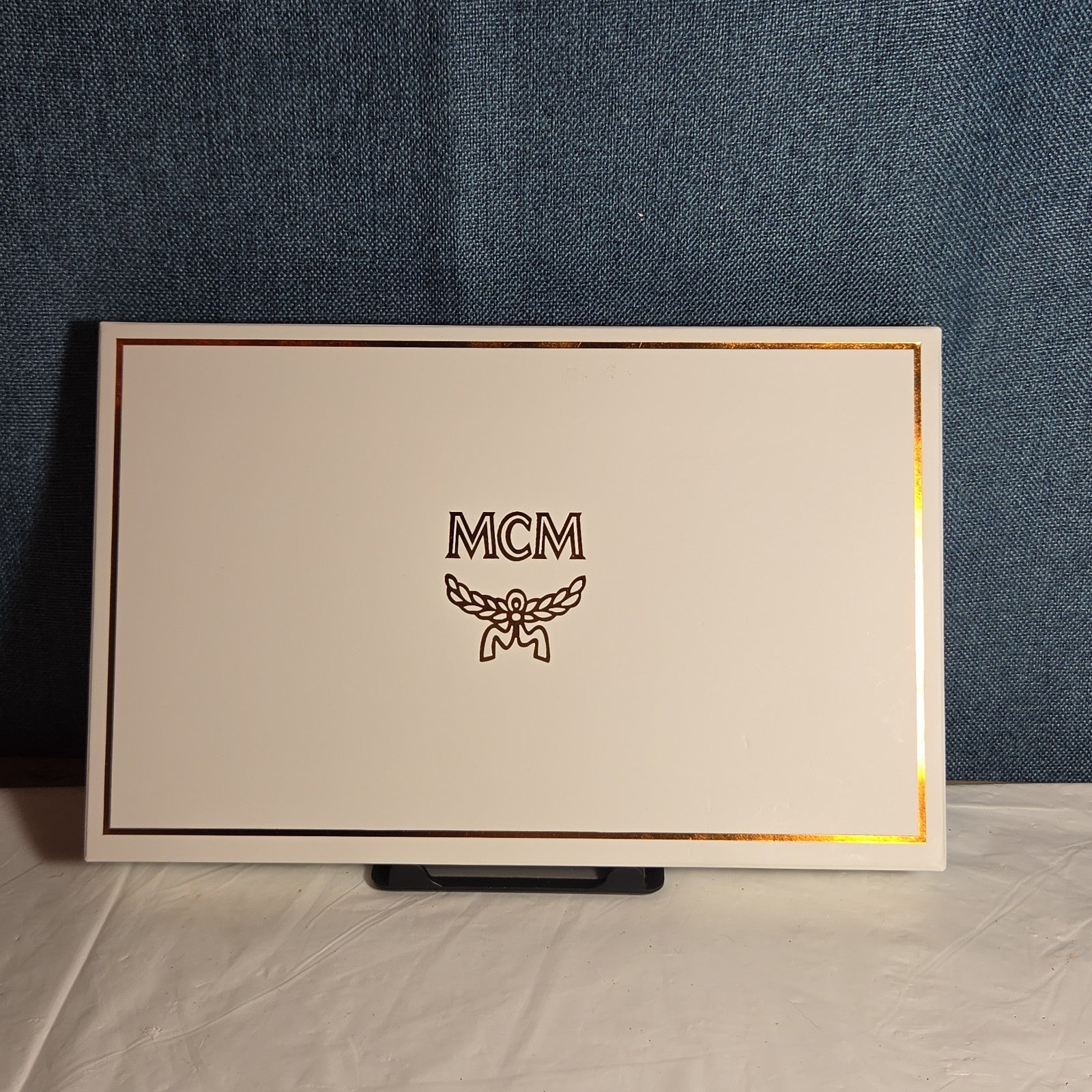 MCM Visetos Envelope Pouch Cognac Monogram Beauty Clutch NIB 200838