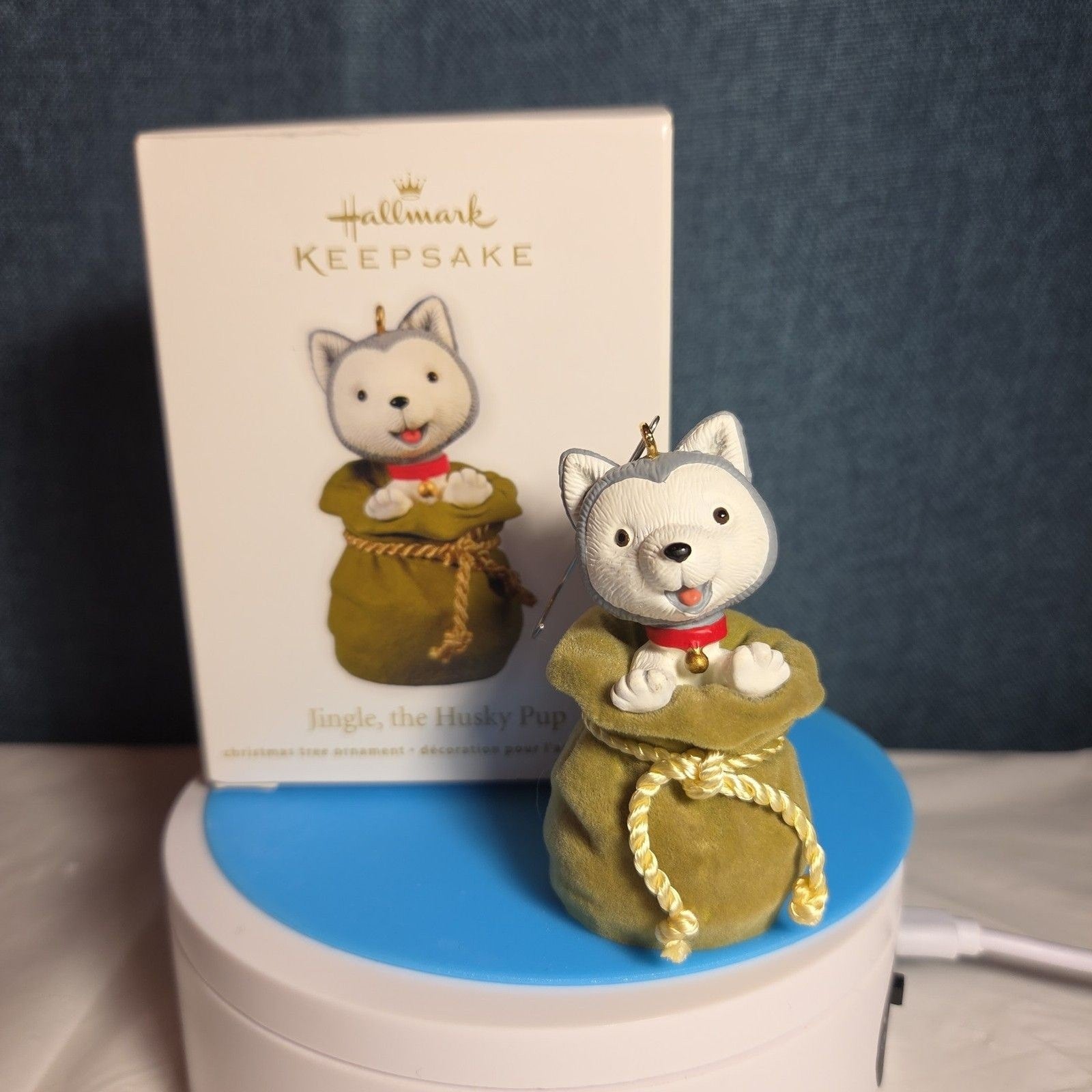 Hallmark Keepsake Jingle Husky Pup Sack Ornament 2011