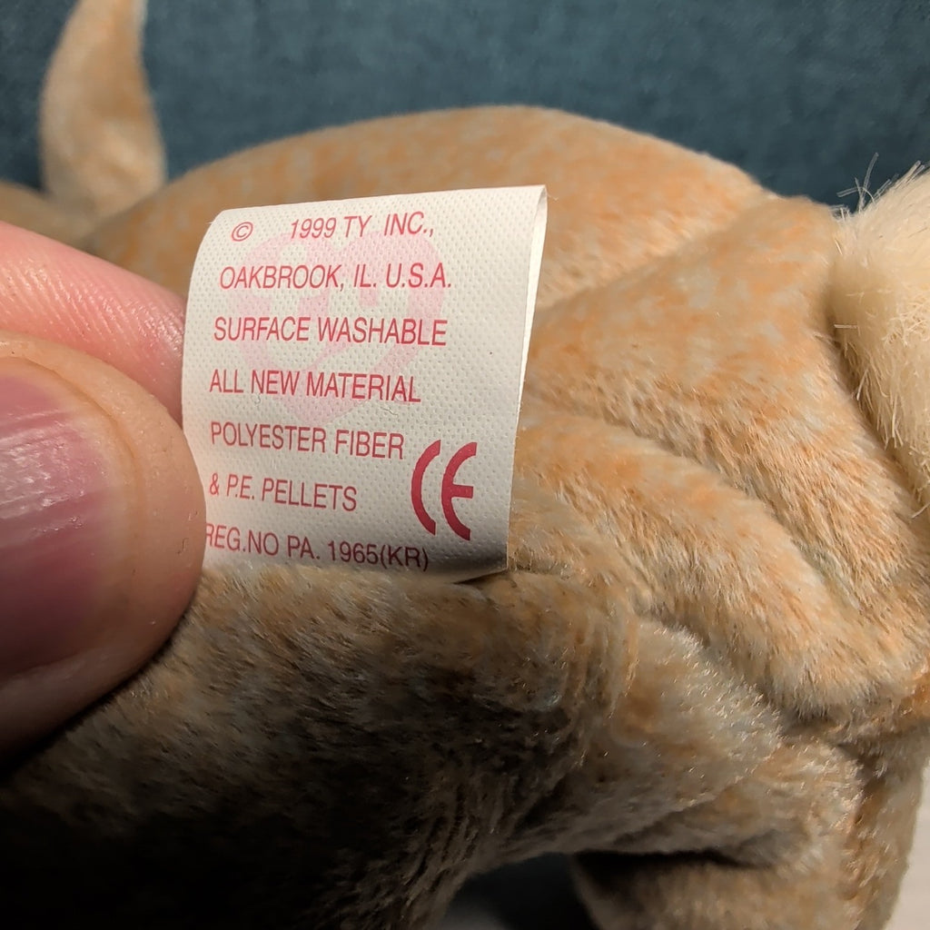 Ty Beanie Baby Nibbly 1998 Retired Speckled Bunny with Tag Protector Vintage